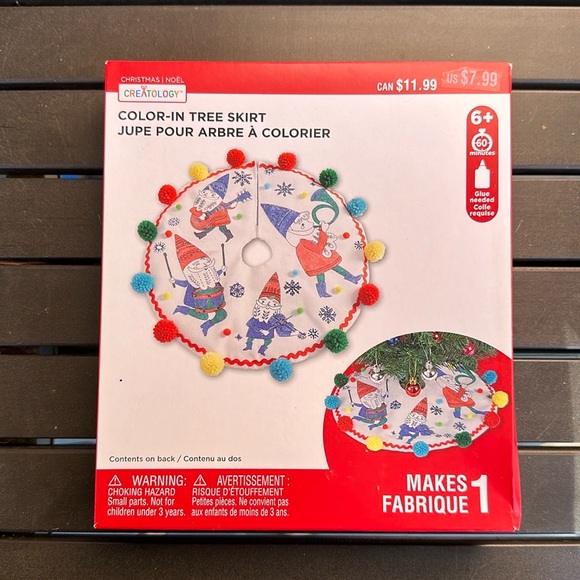 Christmas Tree Skirt Gnome Color In Kids DIY Holiday Craft Kit - Picture 1 of 2